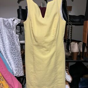 Lauren James Elegant Yellow Sleeveless Dress